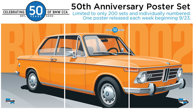 BMW CCA 50th Anniversary 1969 BMW 2002 Limited-Edition Poster Set -  BimmerLife