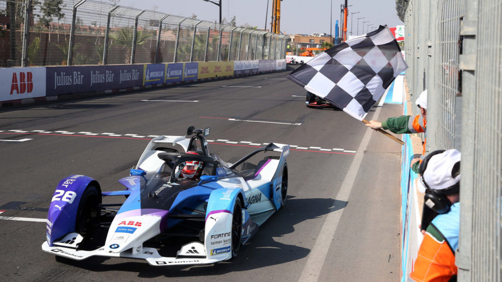 Marrakesh (MAR), 29th February 2020. Marrakesh E-Prix, BMW i Andretti Motorsport, 2nd place driver in the race Maximilian Günther (GER) No. 28 BMW iFE.20
