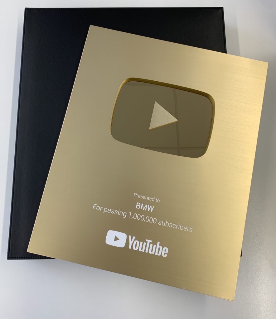BMW 1,000,000 YouTube Subscribers Golden Button Award