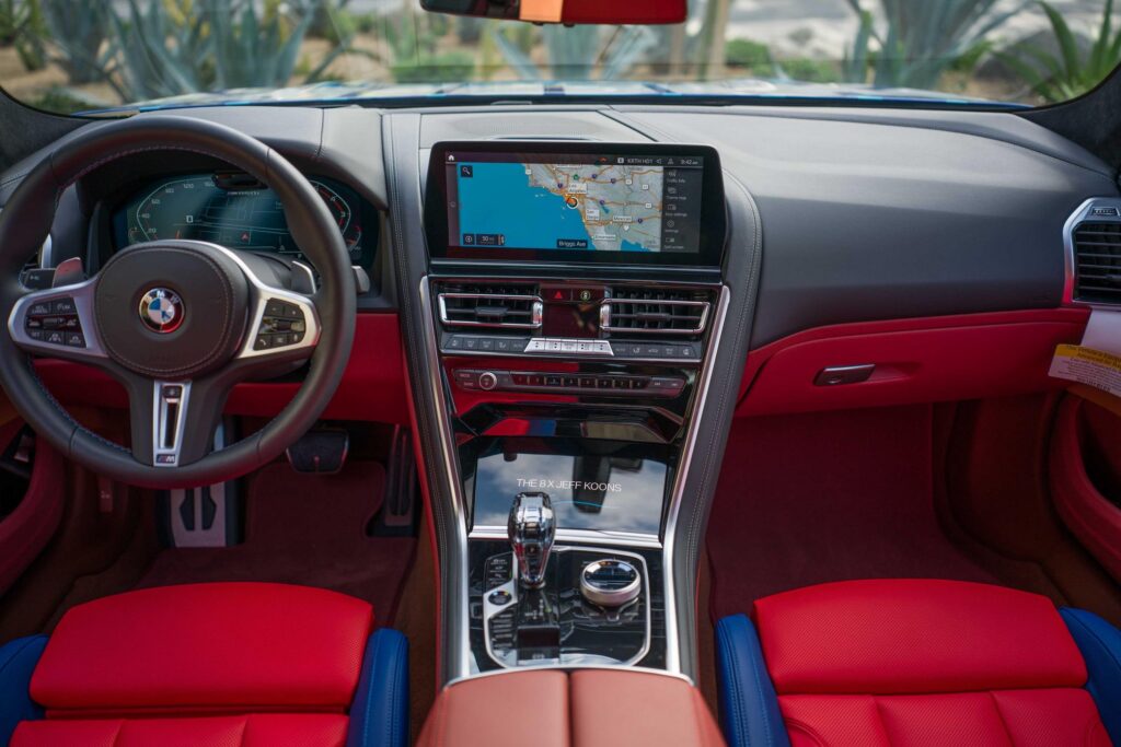 Jeff Koons BMW M850i Gran Coupe art car interior.